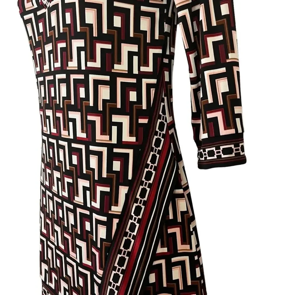 WHITE HOUSE BLACK MARKET WHBM Embroidered Collar Mini Jersey Knit Dress sz XXS